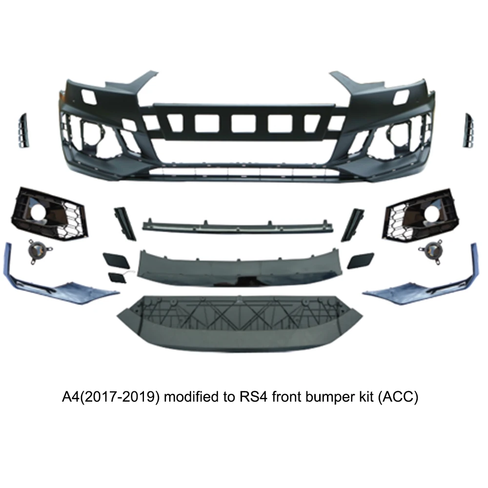 Body Parts Front Bumper And Lip Body Kit With Grille For Audi A4 Upgrade Rs4 Style Bumper Kits 4507