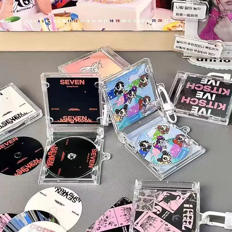 Custom Mini NFC CD Keychain Round Printed CD Keychain Can Add Custom URL Link to Introduce Your Company Card
