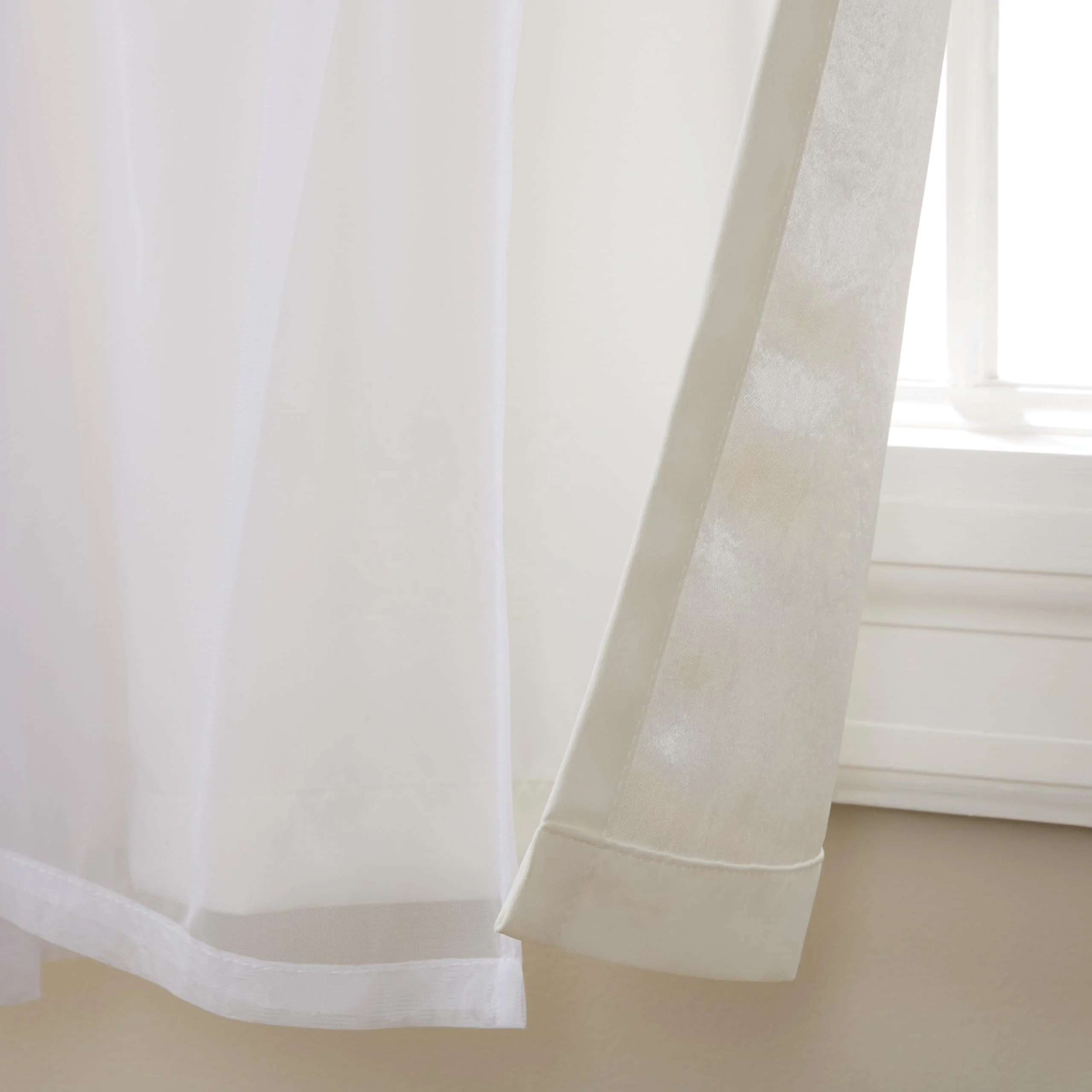 Bindi Luxury Double Layered Blackout and Sheer Grommet Top Curtains Sound Proof Voile Room Darkening Voile Curtains & Valances