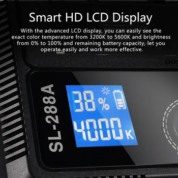 KingMa-LED008-SL288A Ultra Slim Bi-Color Dimmable Studio LED Camera Video Light Photography LED Panel Light Dual Color detail image