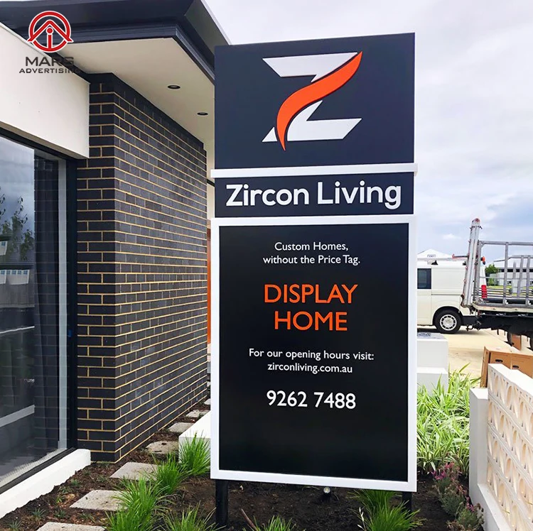 Индивидуальный наружный алюминиевый подсвеченный акриловый знак пилона светодиодная цифра цена направляющая вывеска металлическая пилон