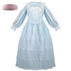 Tocado de vestido azul
