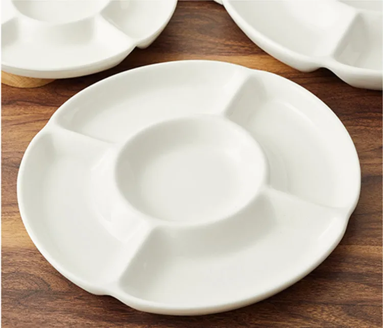 Details about   Serving Ware WHITE ROUND 5 COMPARTMENT SERVING PLATE TRAY 
