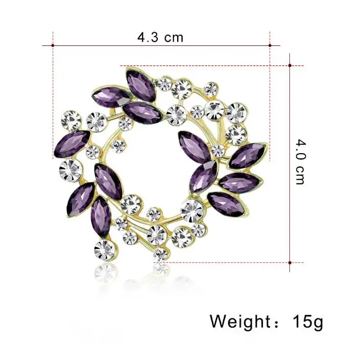 Hot Selling Bridal Crystal Rhinestone Flower Brooch For Women