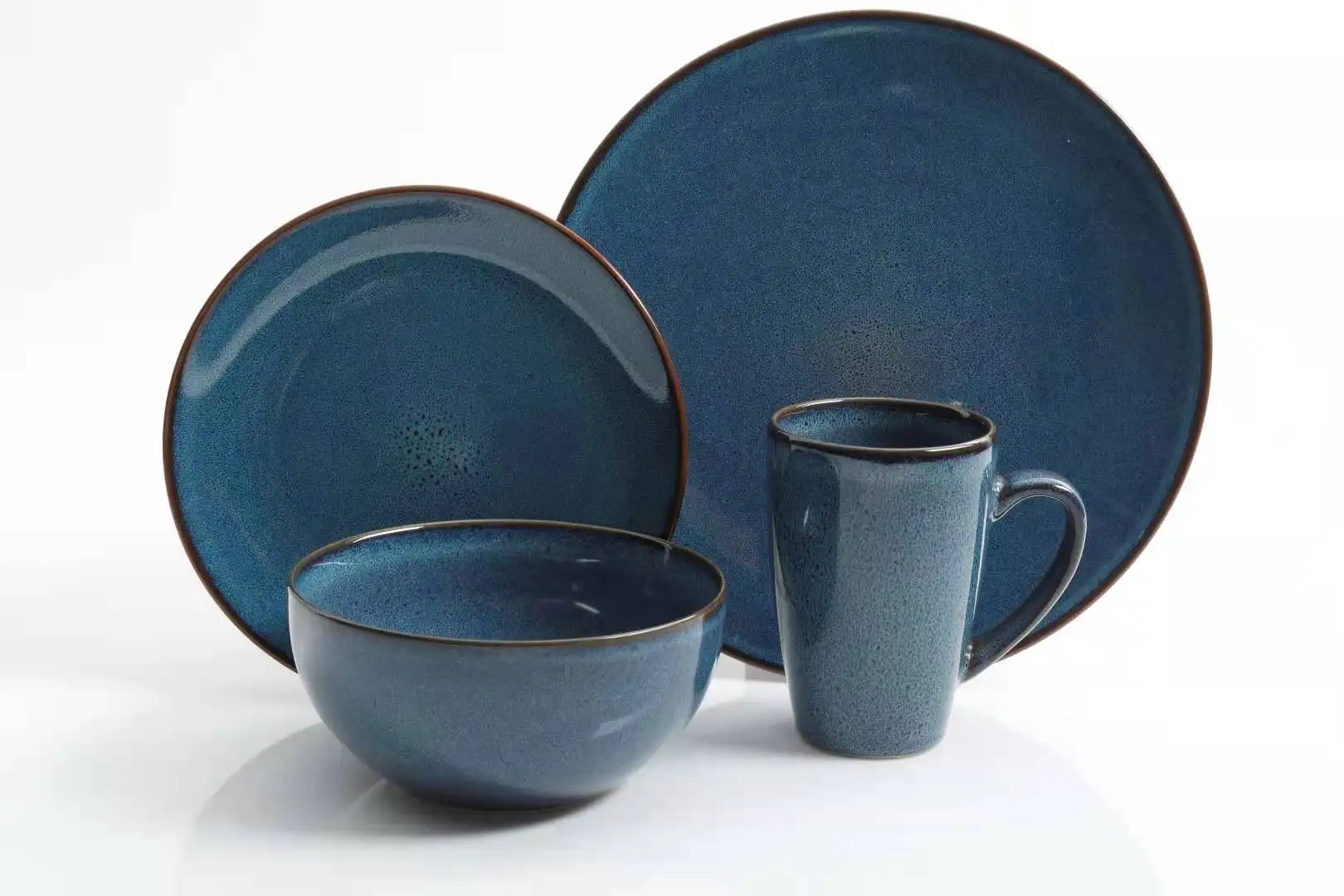 Stone Lain Tom Stoneware Dinnerware Set, 16-Piece Service For 4 – Olive Reactive Glaze - View #5