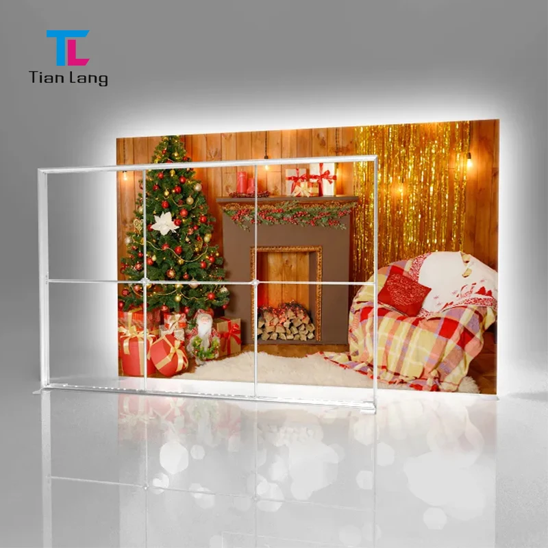 TianLang Aluminiové Silikonové Plátěné Rámy Světelná Schránka Pro Výstavní LED Záření zdarma Stojan SEG Light Box