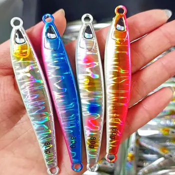 Shore Casting Iron Plate Fast-Sinking Night-Glow Lead Lure 60g/80g/100g for Spanish Mackerel Grouper Cod Cutlassfish-Sea Fishing – Lure – view 5