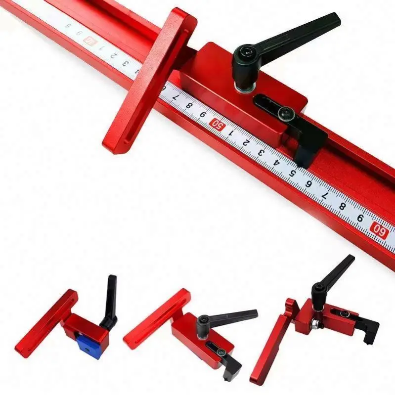 TEBAK Woodworking Aluminum Alloy Profile Table Woodworking 30 Type Miter Track Stop Aluminium Alloy Stop for T-Slot T-tracks