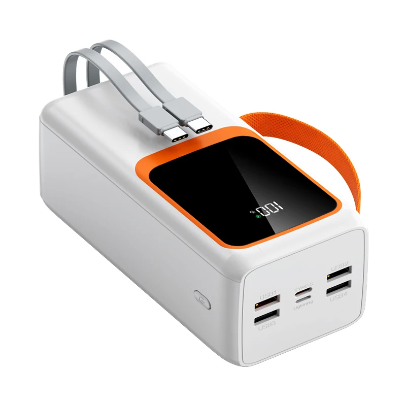 Power Bank 50000mAh Fast Charging Portable Charger with Cables LED  Display Battery Pack for Electronic Devices