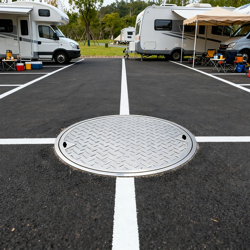 Stainless steel manhole covers for outdoor running tracks