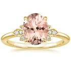 Oval Shape Silver Ring Silver Gold Plated Fashion Simple Oval Shape Morganite 925 Sterling Silver Ring