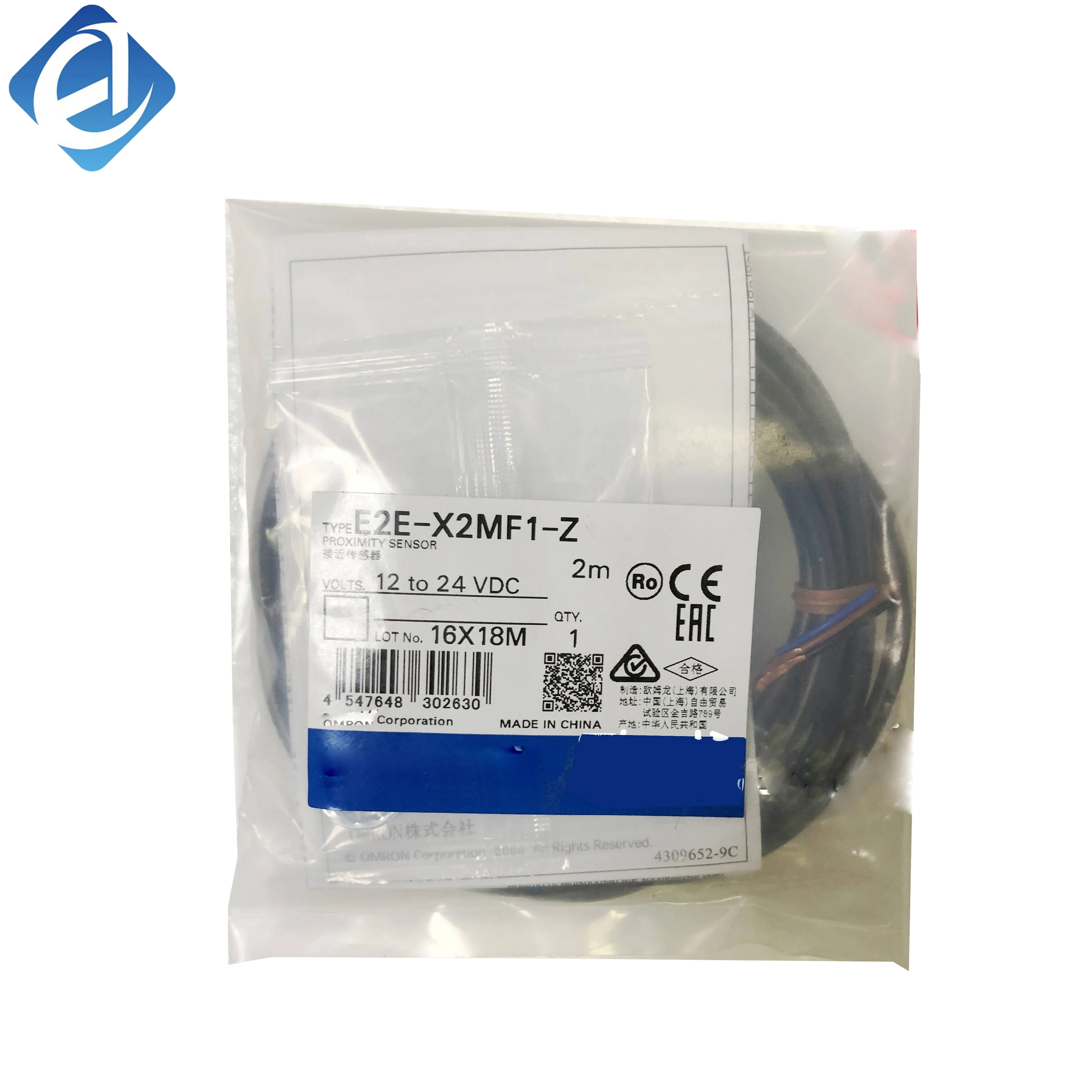 New Original Omron E2E series inductive proximity sensor. 2mm sensing distance, AC 2-wire NO output, robust housing, stable metal detection and excellent anti-interference ability. Widely used for limit detection, positioning and counting in automation li