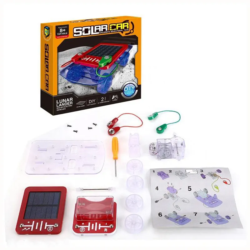 Лидер продаж на Amazon пластиковая обучающая игрушка гоночный автомобиль головоломка игрушечный солнечной