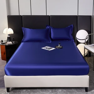 High Quality Polyester Bedding Sheet Sets Satin Fabric 3pcs Fitted Sheet Set Flatsheet Pillow case
