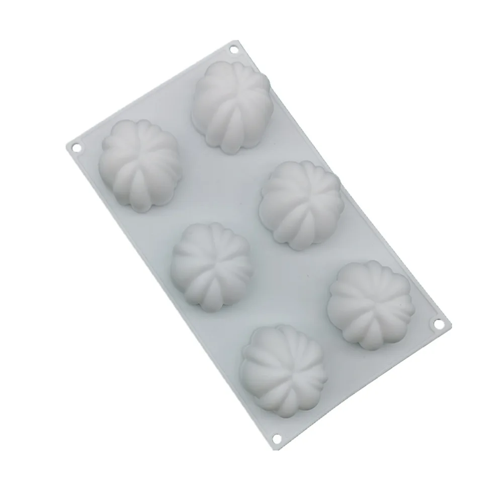 Handmade Halloween Six Grid Pumpkin Silicone Mold White French Mousse Cake and Baking Mold