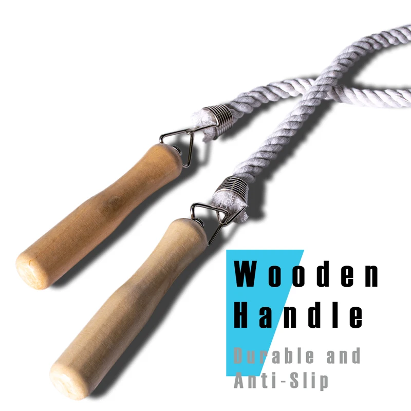 Wooden Handle Cotton Skipping Rope Multiplayer Jumping Ropes for
