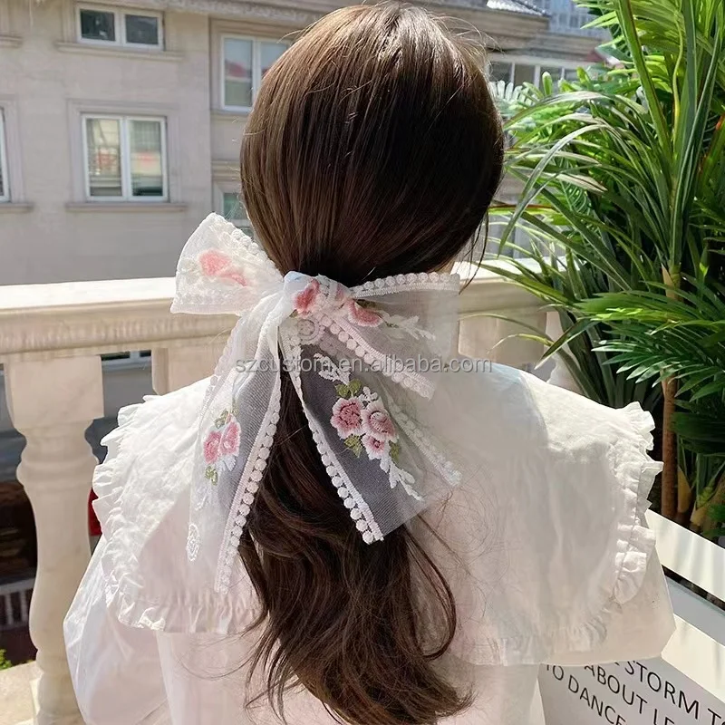 Quality Cotton 3D Flowers Lace Trim Blouse
