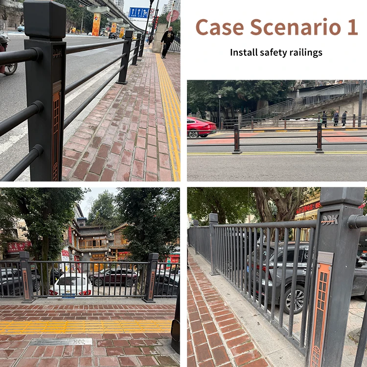 product factory direct sale  galvanised steel engineering grade reflective powder coated crash resistant bollards and traffic barriers-2