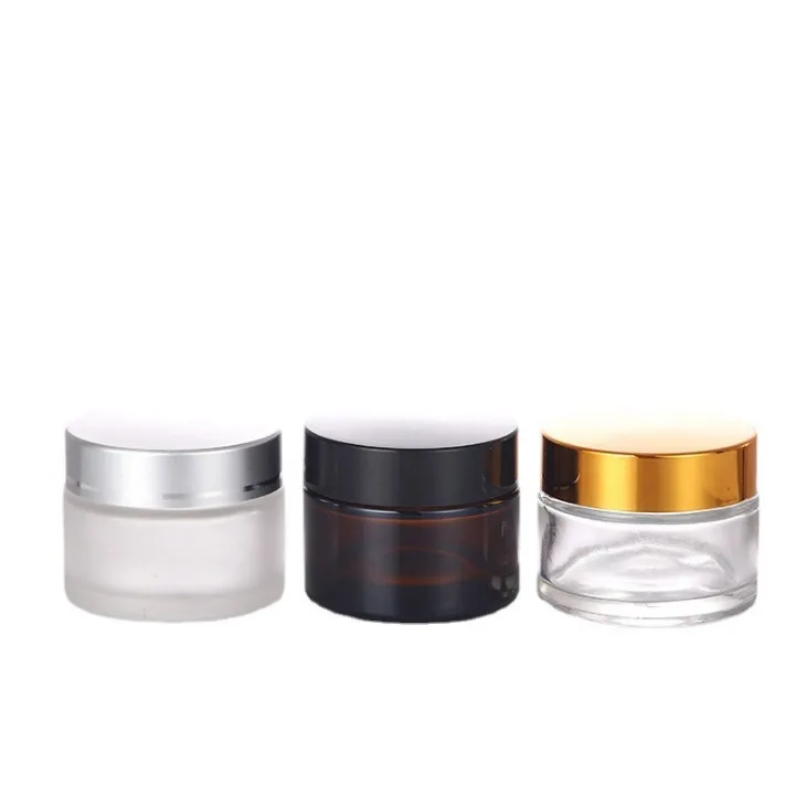 Vitreous Skin Care Cream Bottle 5g-100g Round Shape with Screw Cap Dropper Packaging for 5ml 10ml 20ml 50ml Cream Volumes