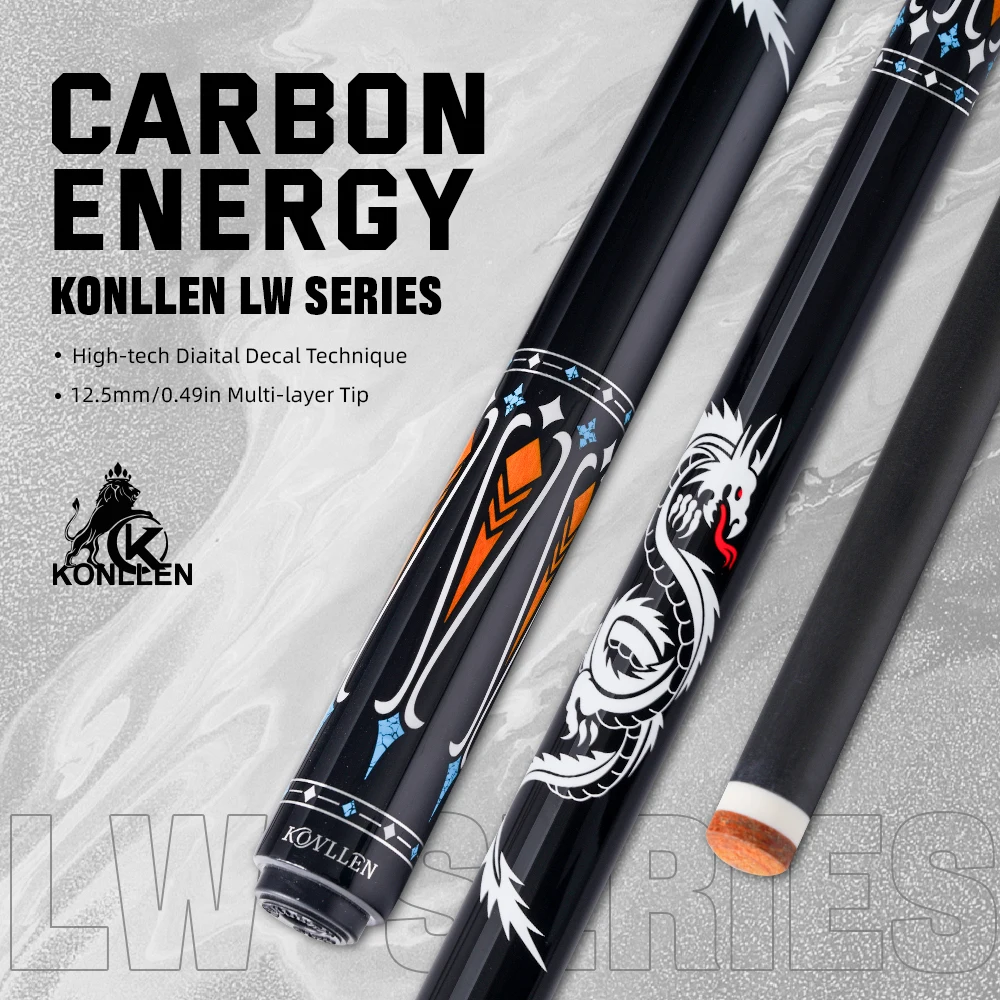 2025 KONLLEN LWビリヤードカーボンファイバープールキュースティック