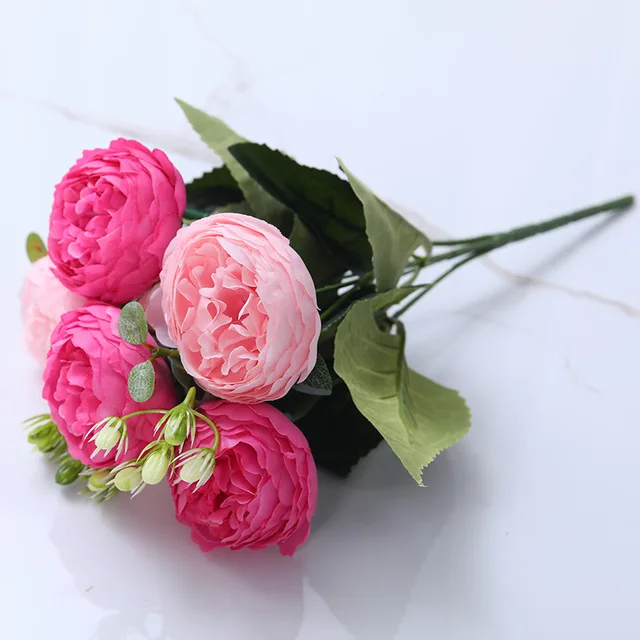 Wholesale High Quality Real Touch Peony Rose Artificial Flowers Wedding Party Event Vase Decoration Brides Bridesmaids Bouquets