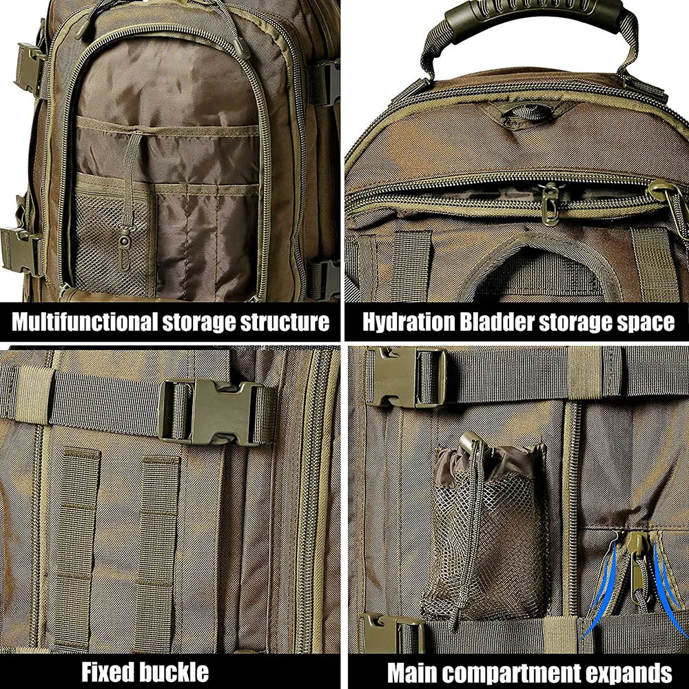 FREE SAMPLE Men's Backpack High Capacity Training Assault Backpack Walking Expandable Backpack