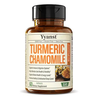 OEM/ODM Organic Turmeric Root Extract Immune Support Joint Health Digestive Boost Energy Enhance Focus Ginger Turmeric Capsules