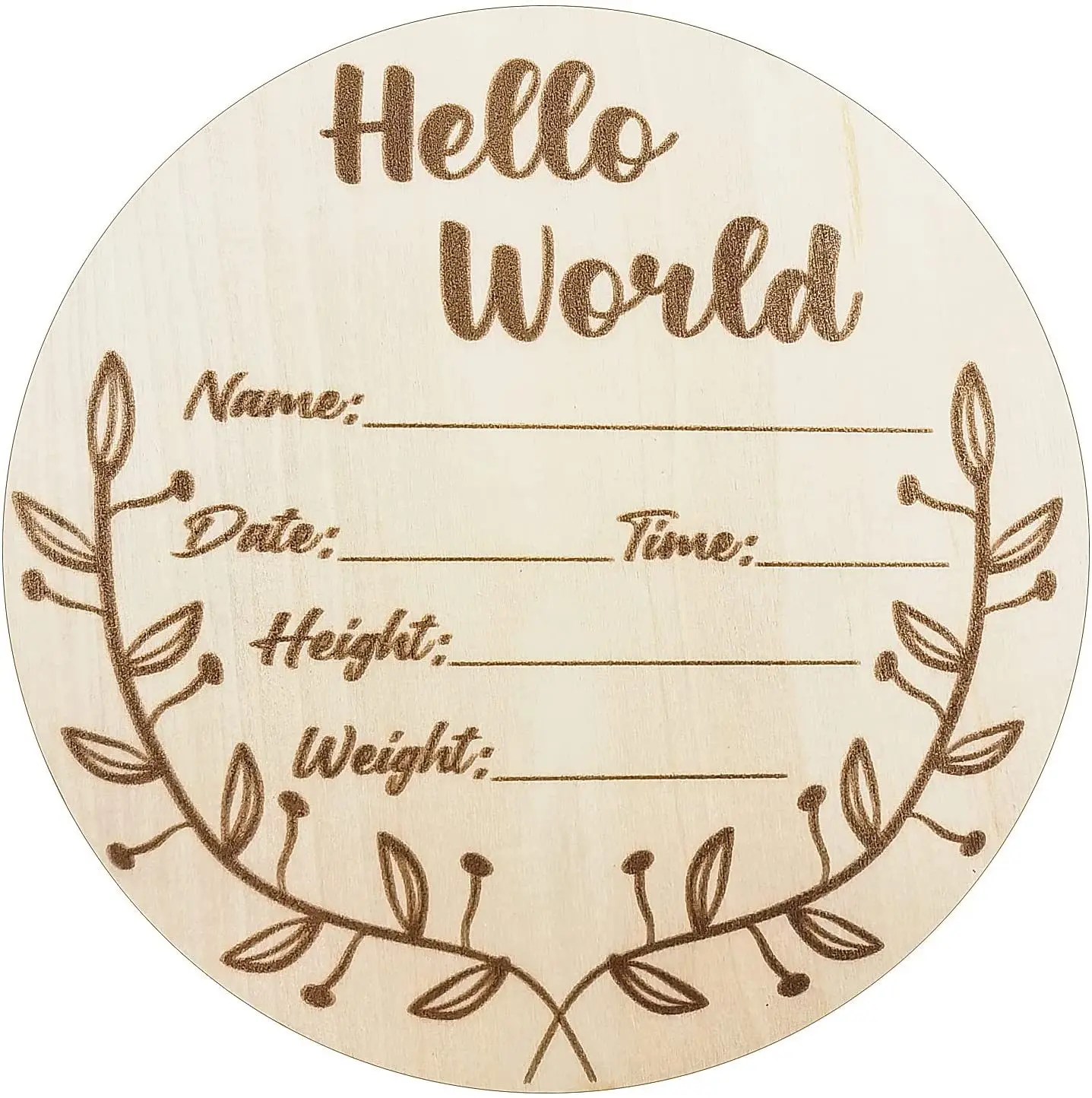 Tarjetas Conmemorativas De Madera Para Bebé,Accesorios De Foto De Chip De  Madera,Hello World - Buy Estoy Aquí,Hola Mundo,Apoyos De La Foto Product on  