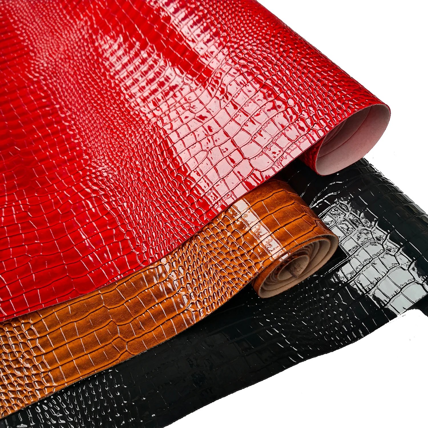 2022 Popular Glossy Embossed Pvc Synthetic Vinyl Fabric Crocodile Faux  Leather Fabrics For Making Bags,Shoes,Wallet - Buy Faux Leather