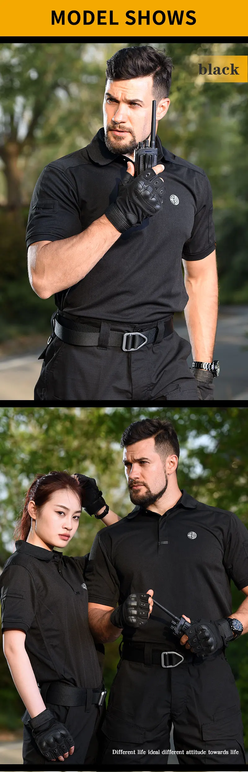 HAN WILD Men's Summer Outdoor Hiking T-Shirts - Quick Dry