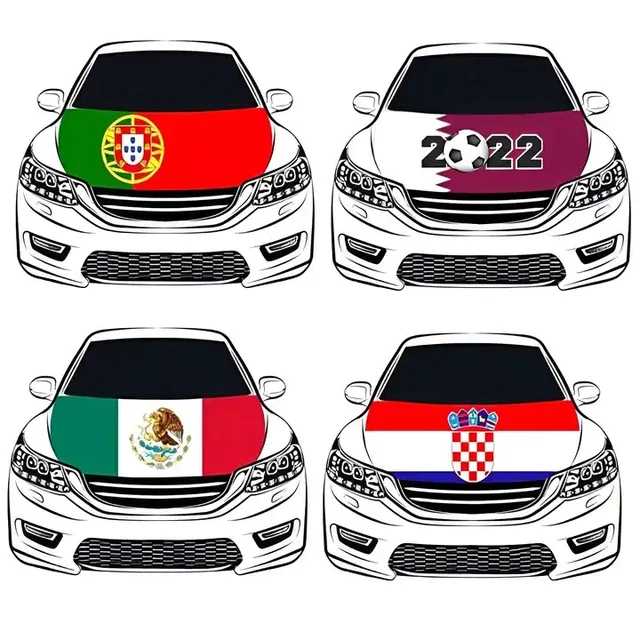 Hot Selling Cheap Fabric Polyester Custom Logo All Countries Engine Car Hood Cover Flag With Logo