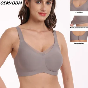 OEM/ODM Mesh Lace Wireless Seamless Push Up Bra For Women No Underwire Wire Free Bra Full Coverage Deep V Bralettes