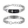 Bracelet croix courbée gravée
