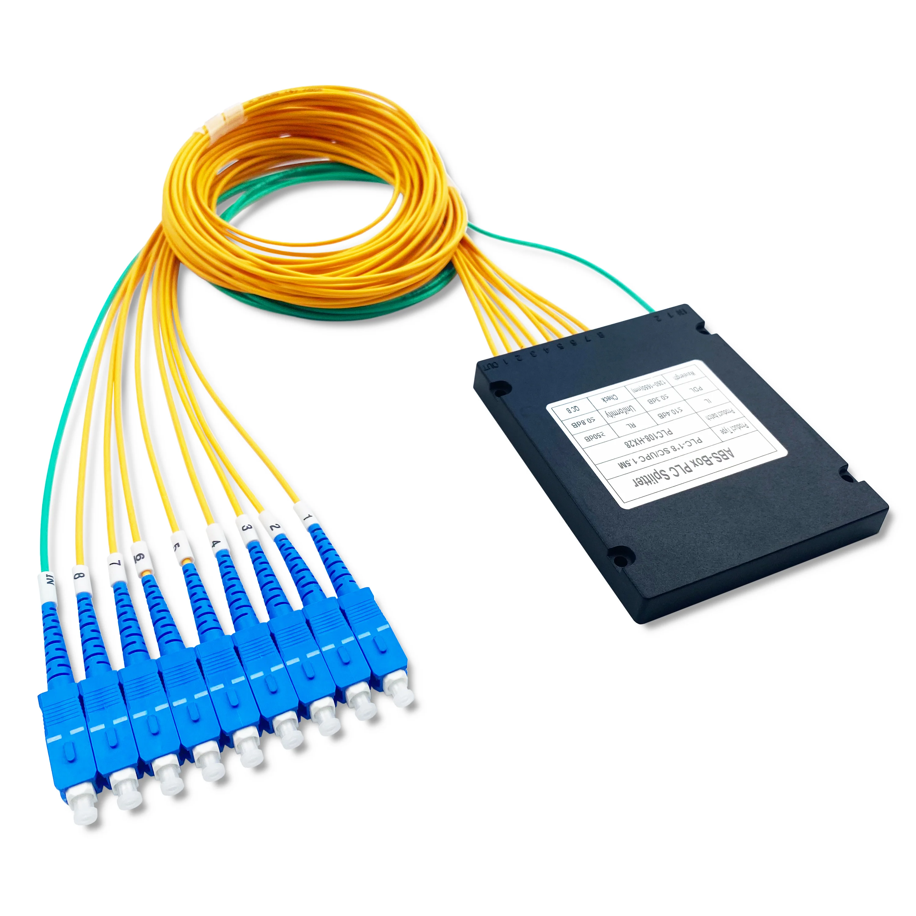 Factory PRICE  1X8 ABS BOX Fiber Optic PLC 1*8 PLC Splitter ABS BOX SC/UPC Connector for FTTH Solution 1 Buyer