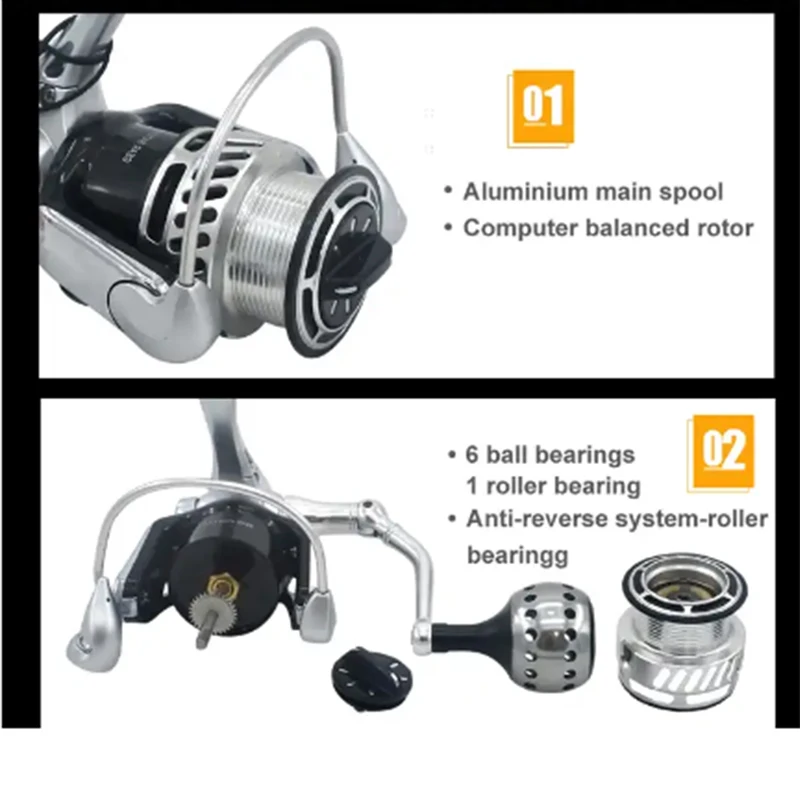 Ryobi 6+1bb Carrete De Pesca Aluminium Body Japan Manufacturers Custom