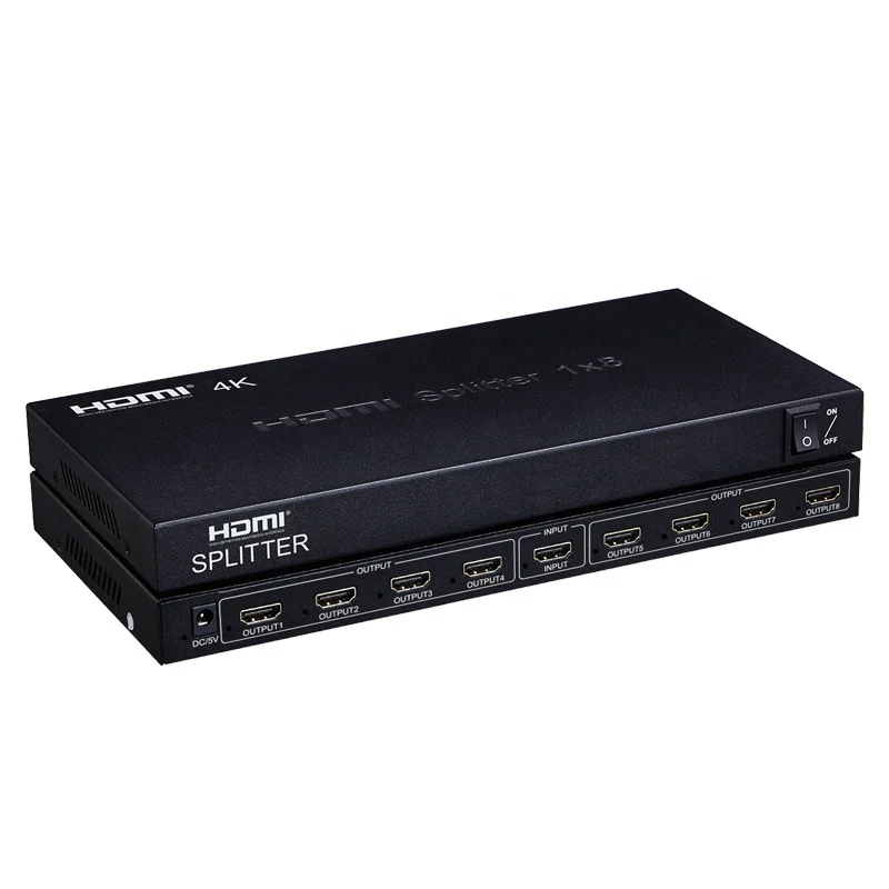 Wholesale 8 ports HDMI Splitter 1x8 support 3D 4k 30hz version,hdmi splitter 8x1 m.alibaba.com
