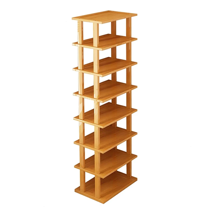 Skinny Bamboo Shoe Rack Free Stackable DIY Vertical Rack for Closet Entryway Corner Garage Living Room Furniture