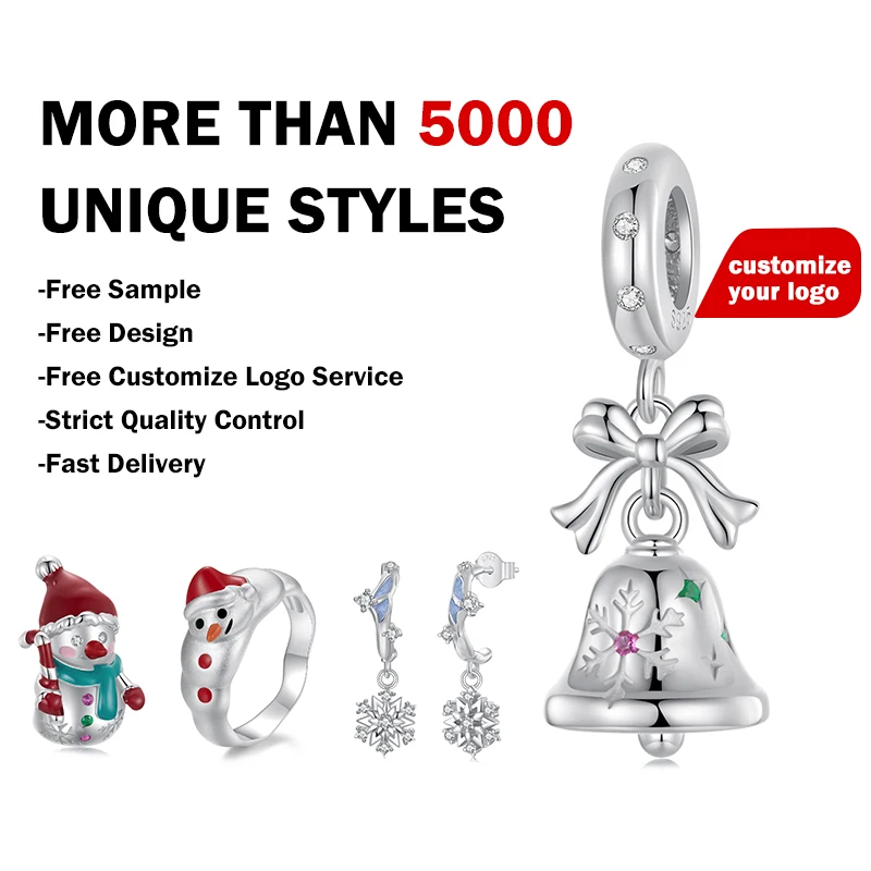 925 Sterling Silver Fashion Jewelry Charms for Bracelet Jewelry Making Wholesale Custom Zirconia Glow-in-the-dark Beads Charm
