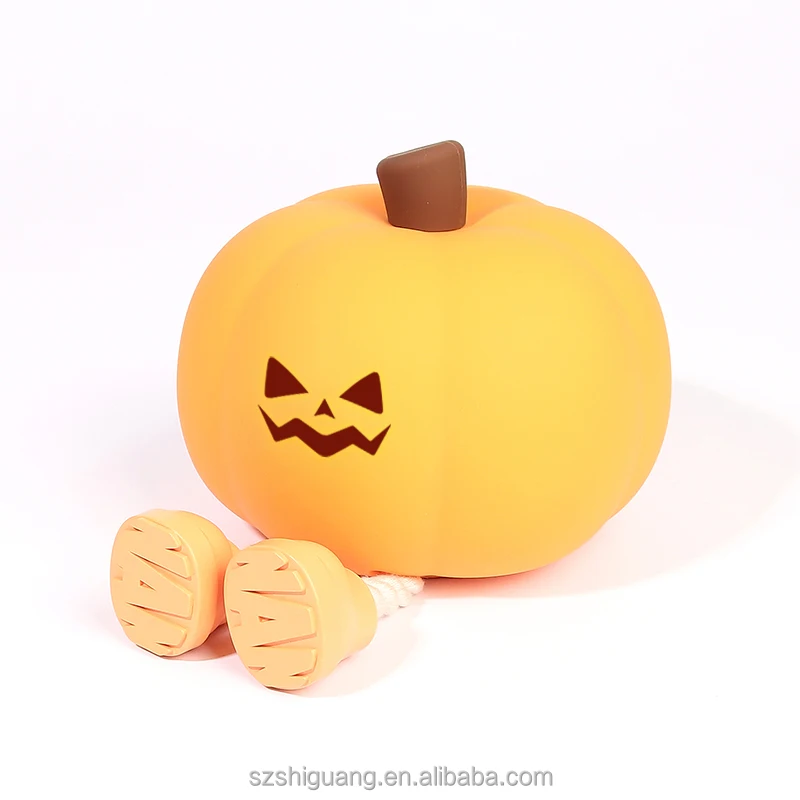 Customizable Silicone Pumpkin LED Night Light Halloween Emoji Decorations & Props Pat Pat Night Light Pumpkin