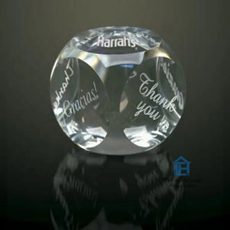 Factory Creative Popular Design 3d Laser Crystal Glass Cube Paper Weight for Business Gifts or Crystal Furnishing Articles
