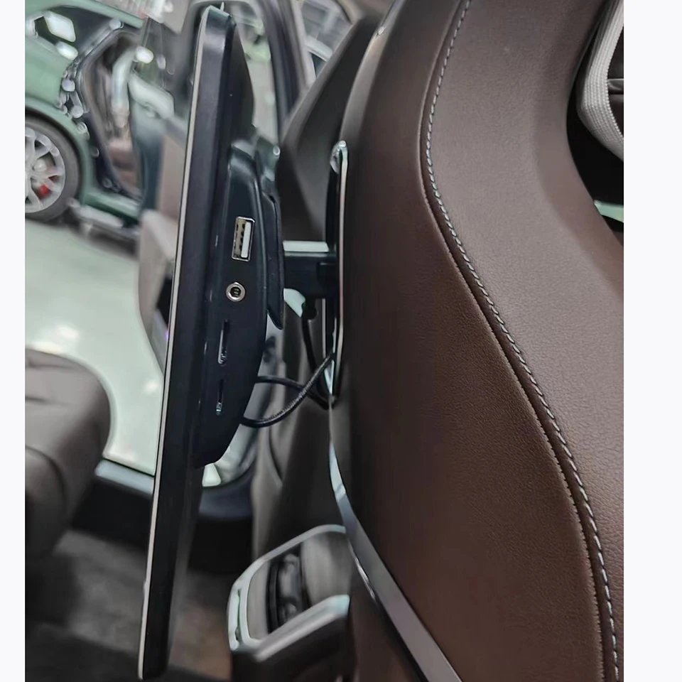 Android Headrest Video Player Rear Seat TV Screens for BMW X5 G05 X6 X7 23-24 Built-in Powers Socket Plug and Play Media Display