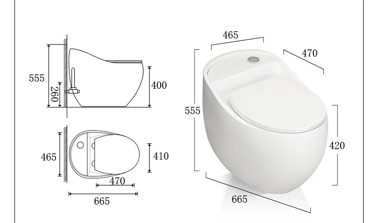 Modern design hotel bathroom round water closet siphon flushing one piece ceramic egg shaped wc toilet details