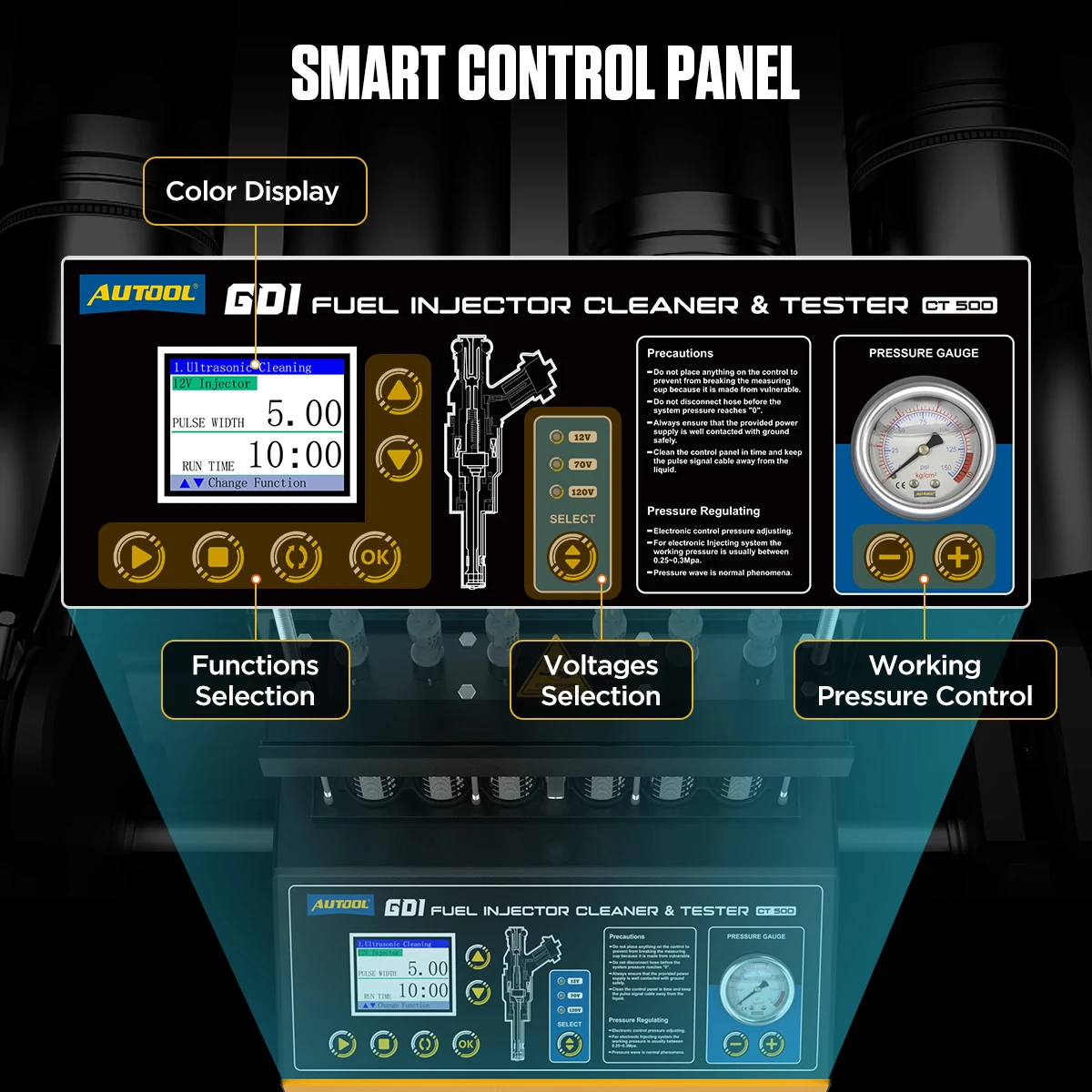 Factory Autool Ct500 Gdi 6 Cylinder Ultrasonic Injector Cleaner And Tester Lcd Screen Spray