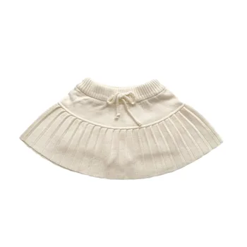 Autumn and Winter Baby girl knitted shorts skirt baby pleated college style lotus leaf pantskirt