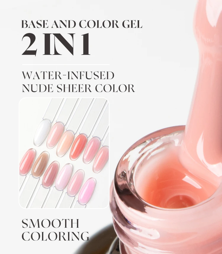 product vinimay nails supplies natural pink nude gel polish set 12 colors 2 in 1 rubber base gel nail polish pink light gel color set-4