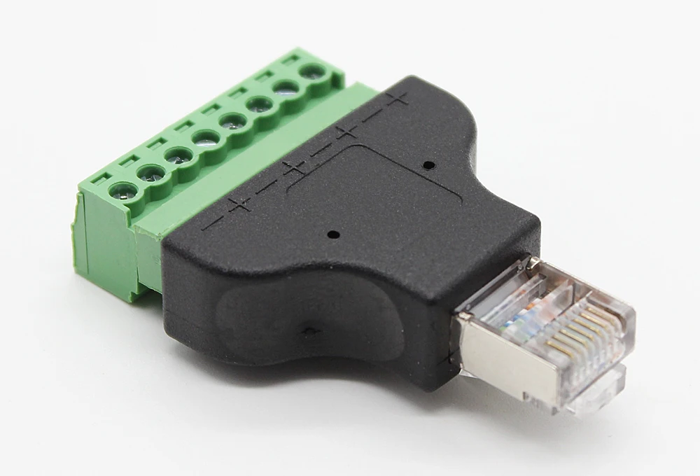 RJ45 to Screw Terminal Block 8P Connector Ethernet RJ45 Male to 8 Pin ...