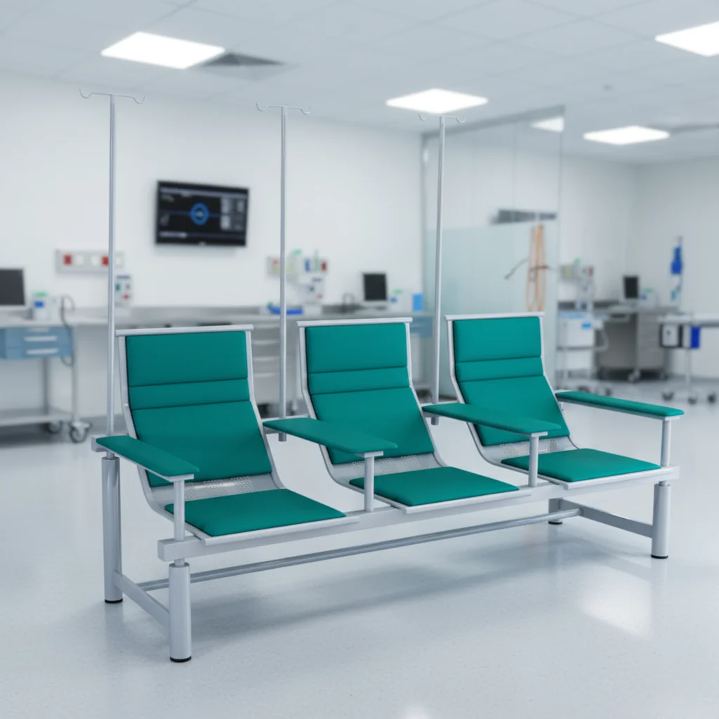 Hot Selling Adjustable IV Pole Backrest Infusion Chair High End Medical Hospital Chair 3/5 Seats PU Leather Modern Design 5