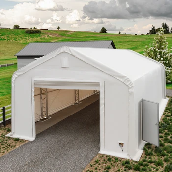 Outdoor Manual 20x30ft PVC Roof Dome Industrial Warehouse Carport Storage Iron Gazebo Design for Garages Canopies Carports
