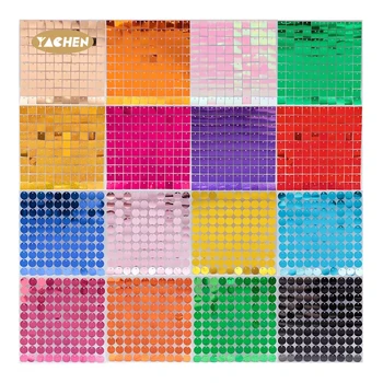 YACHEN Wholesale Wedding Party Backdrop Decorations 30*30cm Shimmer Sequin Wall Panel Party Sequin Backdrop
