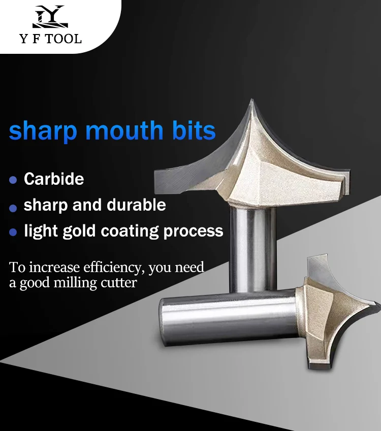 CNC Woodworking Router Bits 1/2 and 1/4 Shank Sharp Mouth Engraving ...